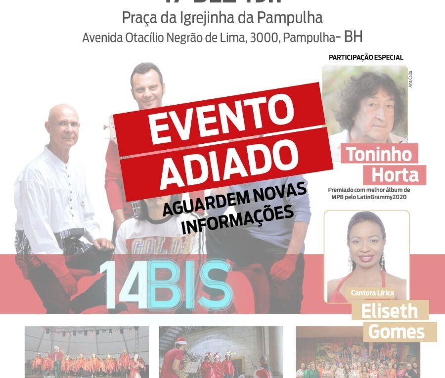 Comunicado de adiamento Festival Internacional de Corais comemora os 80 Anos da Pampulha