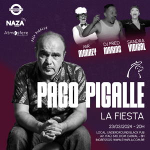 Paco Pigalle volta a atuar na noite de Belo Horizonte. O DJ e produtor cultural Paco Pigalle está de volta a Belo Horizonte