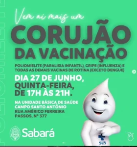 Imunização: UBS Campo Santo Antônio realiza Corujão da Vacinação contra poliomielite, gripe e outras doenças