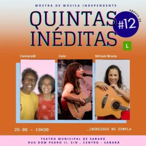 Mostra Quintas Inéditas, uma verdadeira vitrine para novos talentos da música autoral em Sabará. O evento celebra seu primeiro ano!